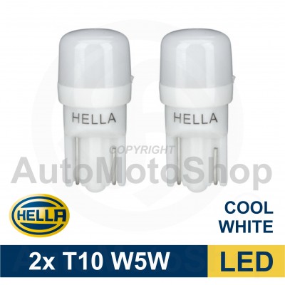 LED W5W 5000K SUPERWHITE T10 2gb Hella (Vācija) 8GL 178 560-601 auto spuldze 12V